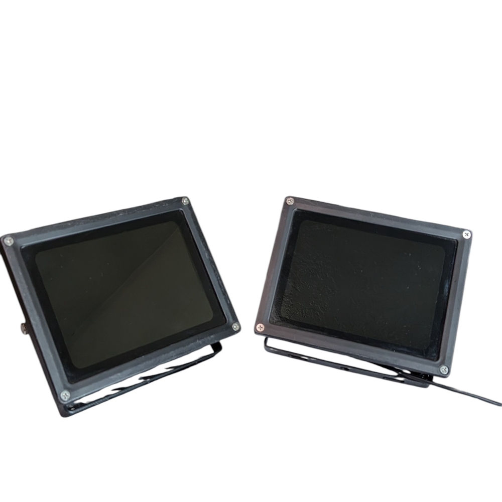 Set of 2 Industrial Matte Black LED Floodlights – High Output & Weatherproof,